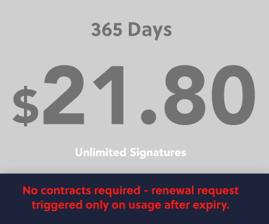 21.80 No contracts required - renewal request triggered only on usage after expiry.
